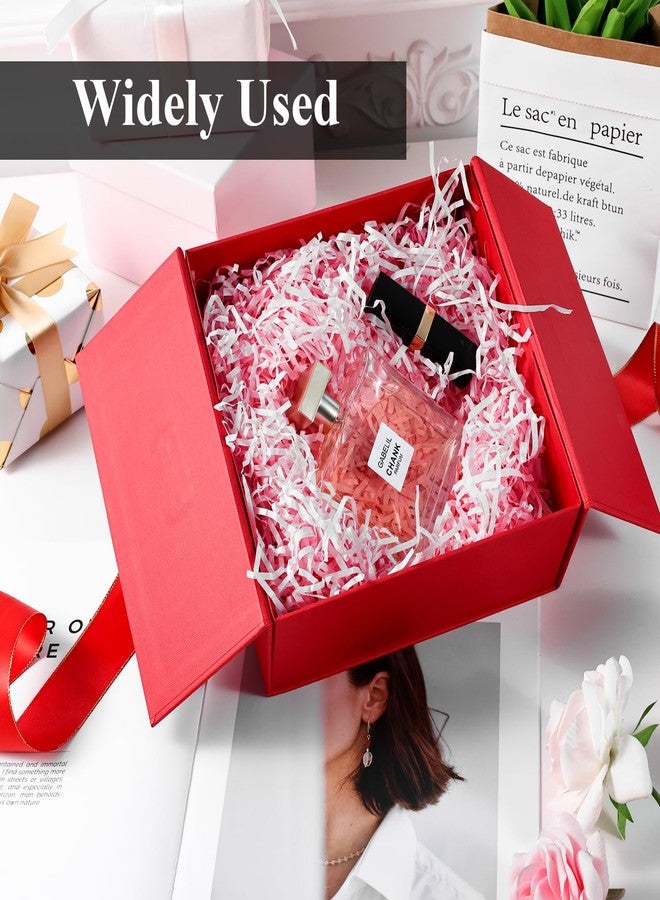 شيندل علبة هدايا شيندل الحمراء، 7.9 × 7.9 × 3.3 بوصة، علب هدايا بأغطية، إغلاق مغناطيسي مع شريط، مناسبة لحفلات الزفاف وأعياد الميلاد وعيد الميلاد المجيد - Image 4